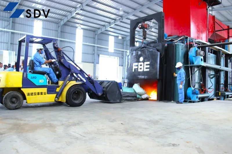 quá trình đốt rác thải sinh hoạt