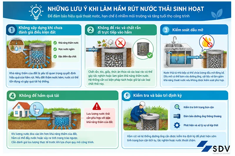 Những lưu ý khi làm hầm rút nước thải sinh hoạt