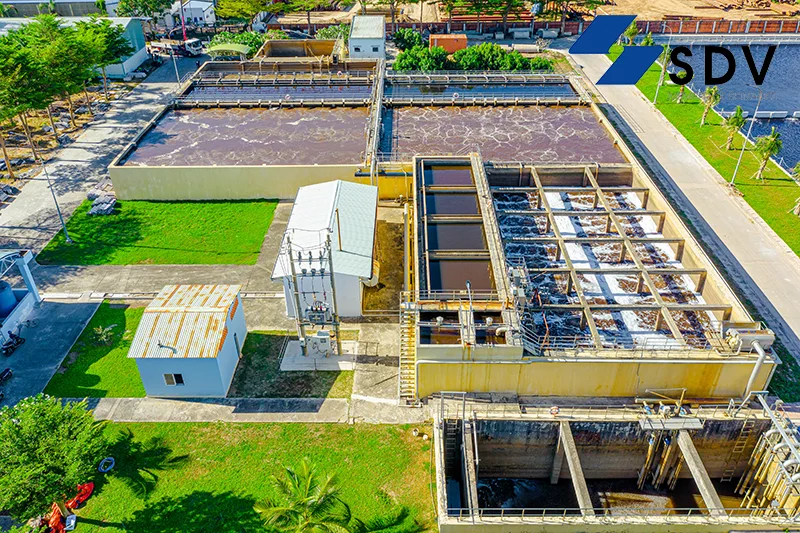 Một góc hạ tầng khu xử lý nước thải của công ty Sonadezi SDV