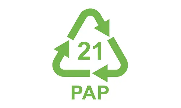 logo chất thải tái chế giấy và carton (PAP)